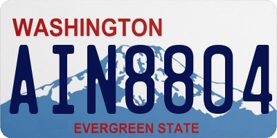 WA license plate AIN8804