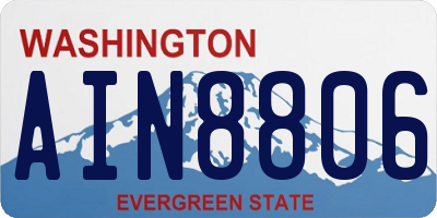 WA license plate AIN8806