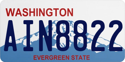 WA license plate AIN8822