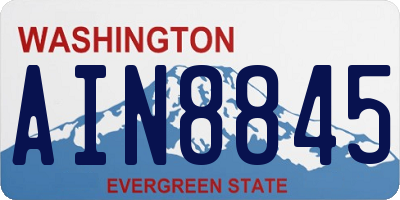 WA license plate AIN8845
