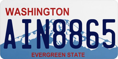 WA license plate AIN8865
