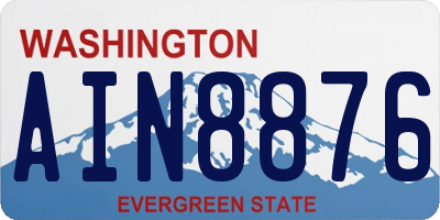 WA license plate AIN8876