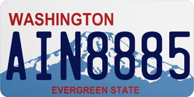 WA license plate AIN8885