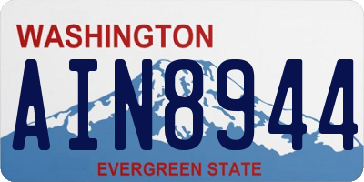 WA license plate AIN8944