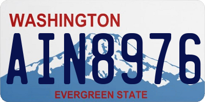 WA license plate AIN8976