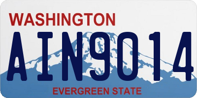 WA license plate AIN9014