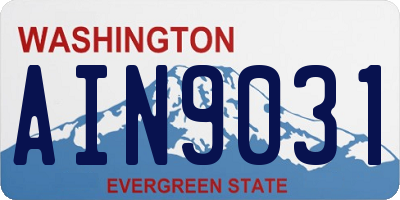 WA license plate AIN9031