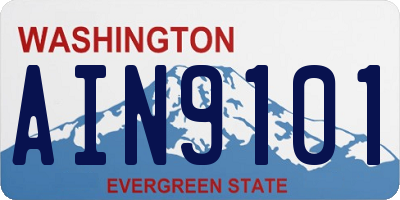 WA license plate AIN9101