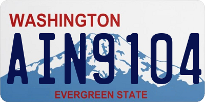WA license plate AIN9104