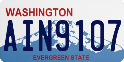 WA license plate AIN9107