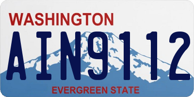 WA license plate AIN9112