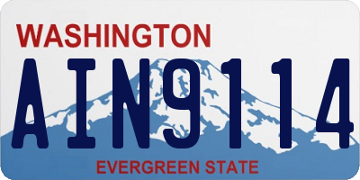 WA license plate AIN9114