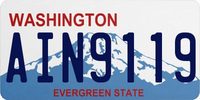 WA license plate AIN9119
