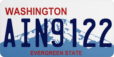 WA license plate AIN9122