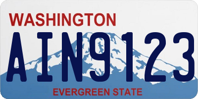 WA license plate AIN9123