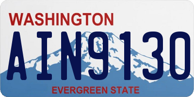 WA license plate AIN9130