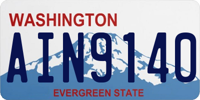 WA license plate AIN9140