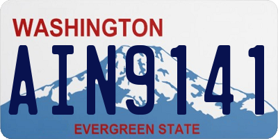 WA license plate AIN9141