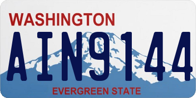 WA license plate AIN9144
