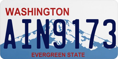 WA license plate AIN9173