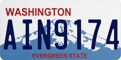 WA license plate AIN9174