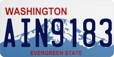 WA license plate AIN9183
