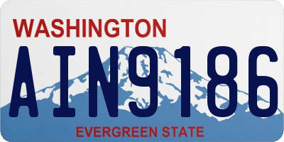 WA license plate AIN9186