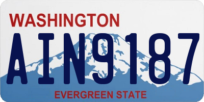 WA license plate AIN9187
