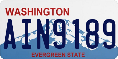 WA license plate AIN9189