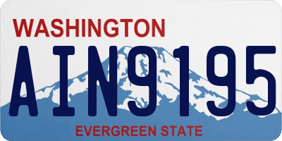 WA license plate AIN9195