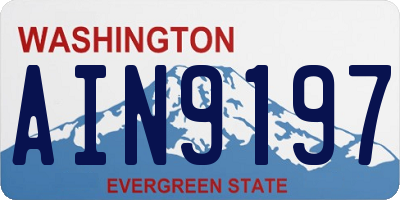 WA license plate AIN9197
