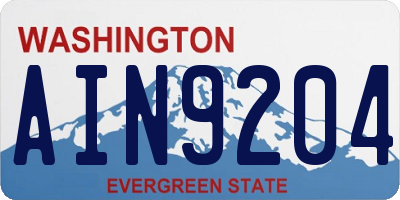 WA license plate AIN9204