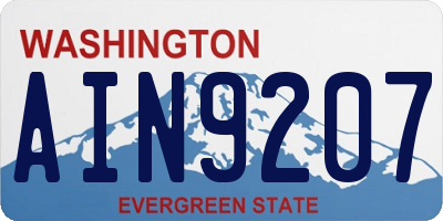 WA license plate AIN9207