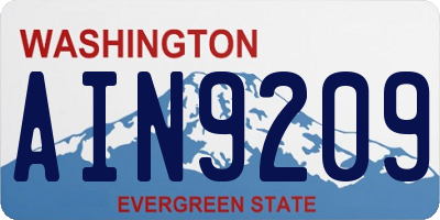 WA license plate AIN9209