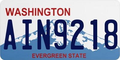 WA license plate AIN9218
