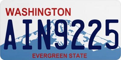 WA license plate AIN9225