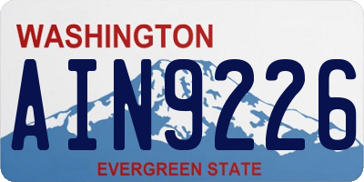 WA license plate AIN9226