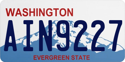WA license plate AIN9227