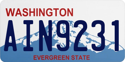 WA license plate AIN9231