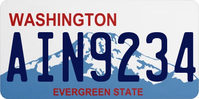 WA license plate AIN9234