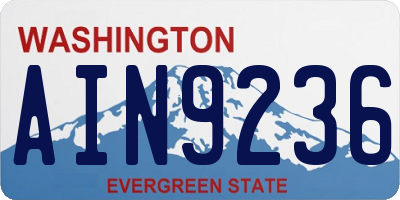 WA license plate AIN9236