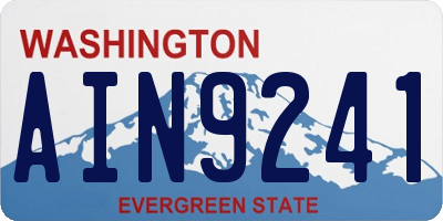 WA license plate AIN9241