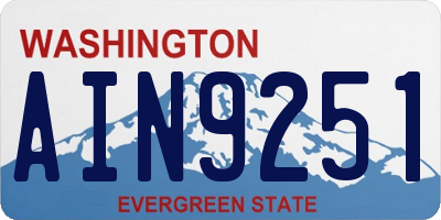 WA license plate AIN9251
