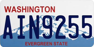 WA license plate AIN9255