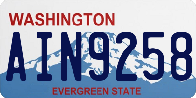 WA license plate AIN9258