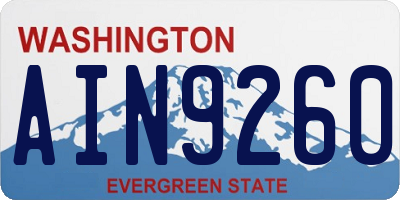 WA license plate AIN9260