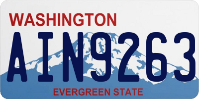 WA license plate AIN9263