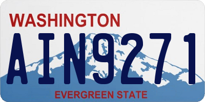 WA license plate AIN9271