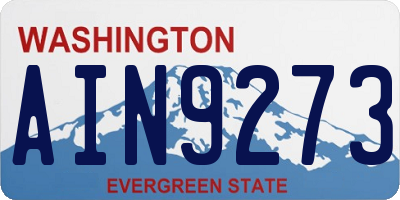 WA license plate AIN9273