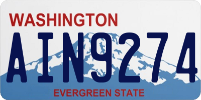 WA license plate AIN9274